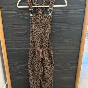 Leopard Print Cotton Overalls